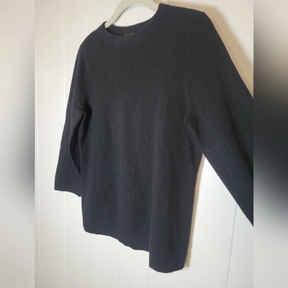 Talbots Pure 100% Cashmere Black Pullover Crewneck Sweater Long Sleeve MD